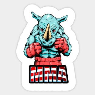 rhinoceros fighter Sticker